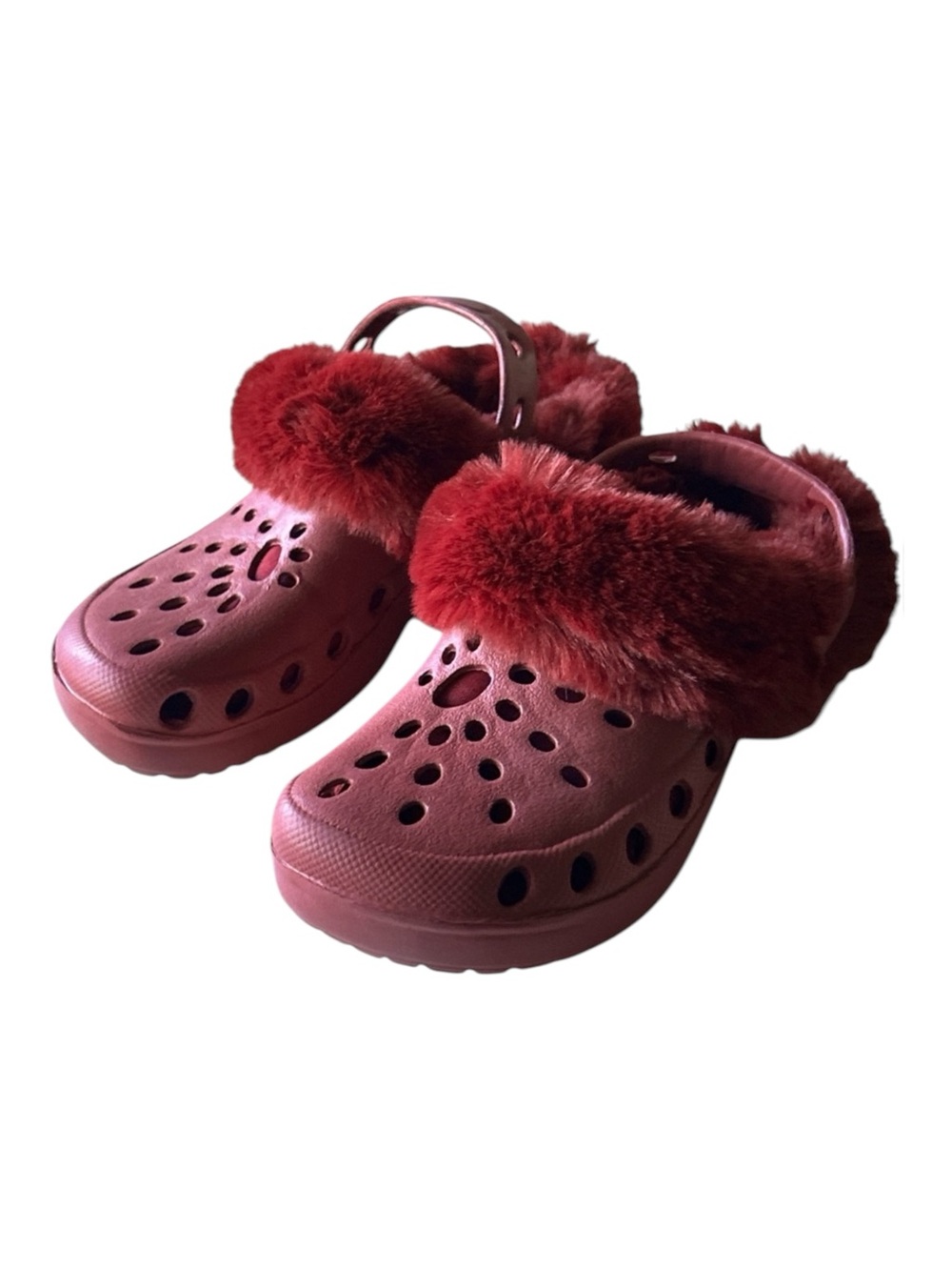 OLIVIA MILLER Mammoth Clogs Full Faux Fur Removable Liner Youth Size 6 Burgundy